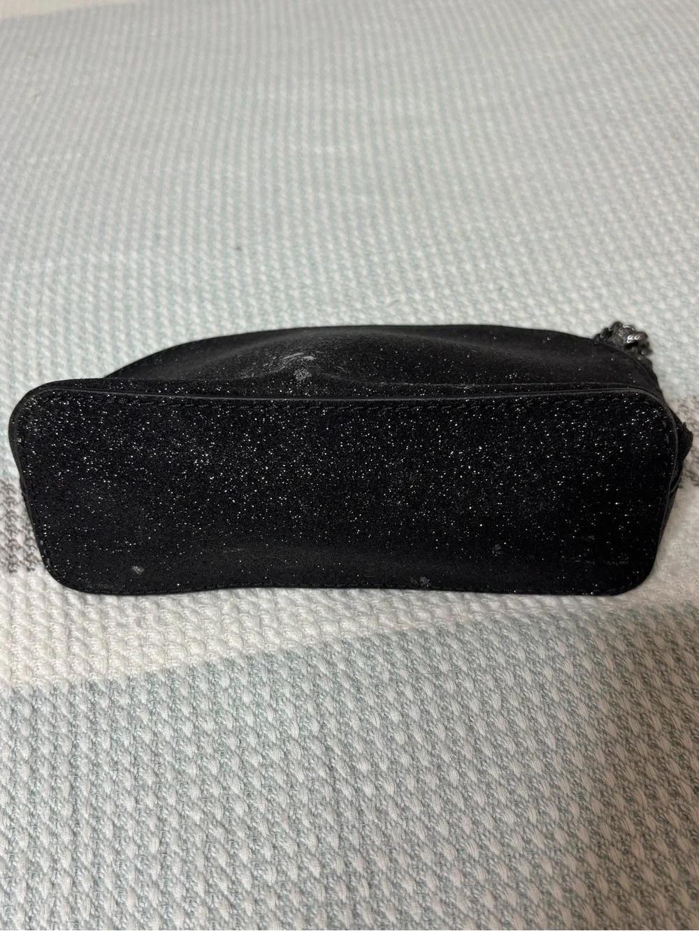Michael Kors Silver Glitter and black Makeup Pouch set of 2